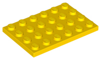 LEGO 3032 Yellow Plate 4 x 6