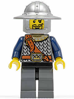 LEGO cas370 Fantasy Era - Crown Knight Scale Mail with Chest Strap, Helmet with Broad Brim