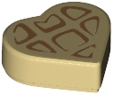 LEGO 39739pb03 Tile, Round 1 x 1 Heart with Waffle Pattern