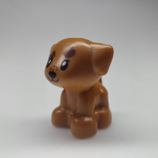 LEGO 69901pb01 Dog, Friends, Puppy, Standing, Small with Dark Brown Heart on Face Pattern