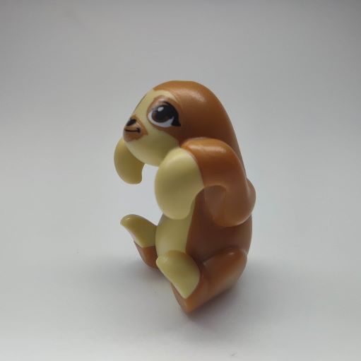 LEGO bb1149pb01 Animal, Land Sloth, Friends with Medium Nougat Fur and Muzzle, Dark Brown Eyes and Bright Pink Paw Pads Pattern