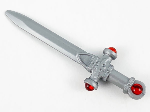 LEGO 68503pb01 Minifigure, Weapon Sword, Ornate with Trans-Red Jewels on Crossguard and Pommel Pattern