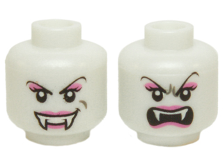 LEGO 3626cpb0770 Minifigure, Head Dual Sided Alien with Black Eyes, Fangs, Arched Eyebrows, Mouth Closed