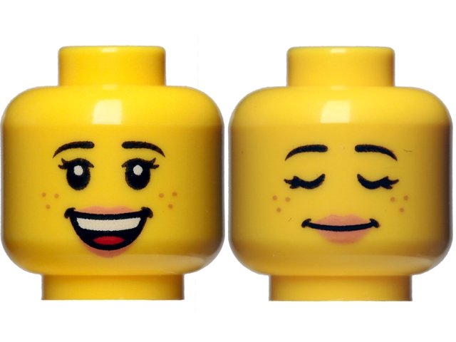 LEGO 3626cpb1352 Minifigure, Head Dual Sided Female Black Eyebrows