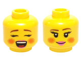 LEGO 3626cpb1439 Minifigure, Head Dual Sided Female Rosy Cheeks, Brown Eyebrows, Pink Lips,