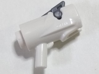 LEGO 15391c01 White Minifigure, Weapon Gun, Mini Blaster / Shooter with Dark Bluish Gray Trigger