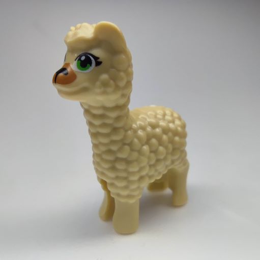 LEGO 65405pb02 Alpaca / Llama, Friends with Bright Green Eyes and Medium Nougat Muzzle Pattern