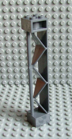 LEGO 57893 Dark Bluish Gray Support 2 x 2 x 10 Girder Triangular Vertical - Type 2 - Open Side Top, 1 Post & 1 Panel