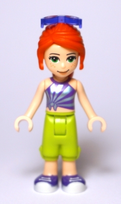 LEGO frnd367 Friends Mia, Lime Cropped Trousers, Striped Top, Sunglasses