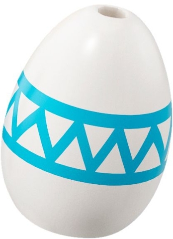 LEGO 24946pb01 Egg with Hole on Top with Medium Azure Zigzag Pattern