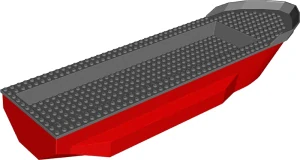 LEGO 62791c01 Green Boat, Hull Unitary 51 x 12 x 6 with Side Bulges
