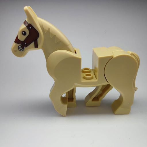 LEGO 10352c01pb07 Horse, Movable Legs with Black Eyes, White Pupils