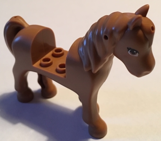 LEGO 93083c01pb16 Horse with 2 x 2 Cutout, Medium Nougat Eyes Pattern
