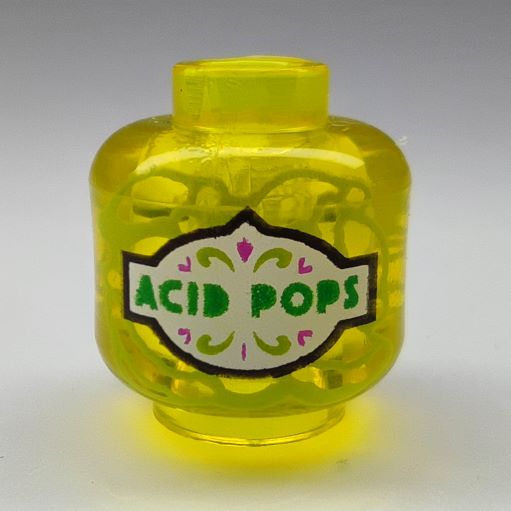 LEGO 28621pb0030 Minifigure, Head without Face with 'ACID POPS'