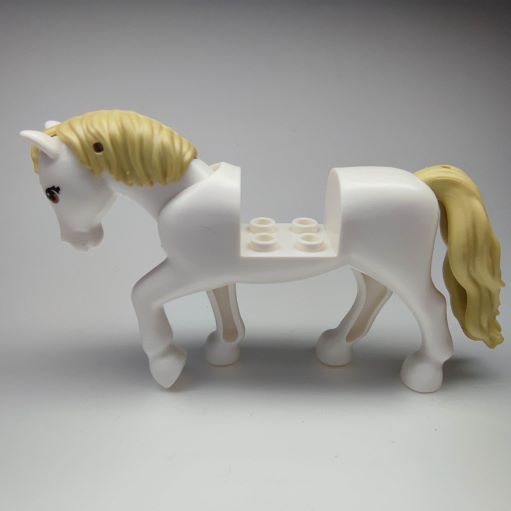LEGO 76950c01pb04 Horse with 2 x 2 Cutout and Movable Neck, Tan Tail and Mane Pattern