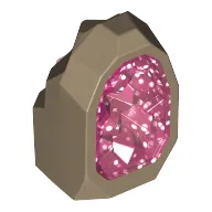 LEGO 49656pb02 Rock 1 x 1 Geode with Glitter Trans-Dark Pink Crystal Interior Pattern