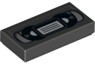 LEGO 3069bpb0718 Tile 1 x 2 with Groove with Video Cassette Pattern