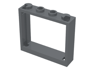 LEGO 60594 Dark Bluish Gray Window 1 x 4 x 3 - No Shutter Tabs