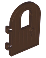 LEGO 64390 Dark Brown Door 1 x 4 x 6 Round Top with Window and Keyhole, Reinforced Edge