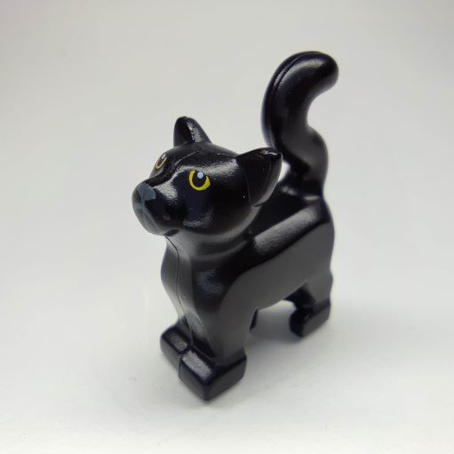 LEGO 13786pb03 Black Cat, Standing with Yellow Eyes and Dark Bluish Gray Nose
