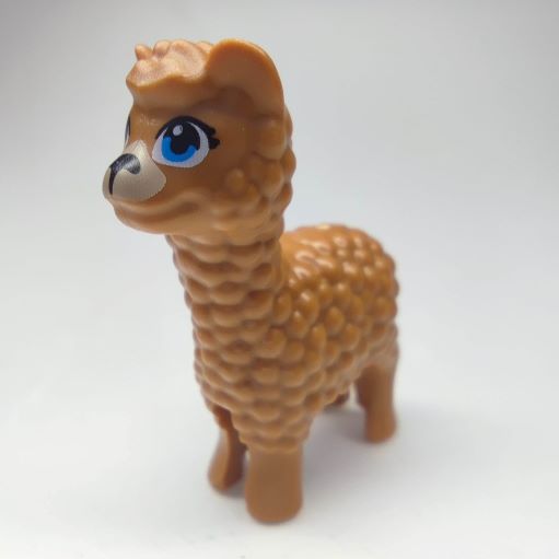 LEGO 65405pb03 Alpaca / Llama, Friends with Dark Azure Eyes and Tan Muzzle Pattern