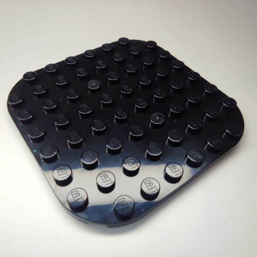 LEGO 65140 Black Plate, Round 8 x 8 with Rounded Corners