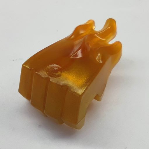 LEGO 69728pb01 Hand Gorilla Fist with Marbled Trans-Orange Flames Pattern
