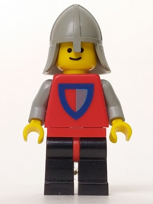LEGO cas074 - Classic - Knight, Shield Red/Gray, Black Legs with Red Hips