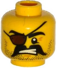 LEGO 3626cpb1313 Minifigure, Head Beard Black Stubble and Moustache