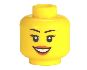 LEGO 3626cpb0633 Minifigure, Head Female Black Eyebrows