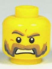 LEGO 3626cpb0639 Minifigure, Head Moustache Mutton Chops