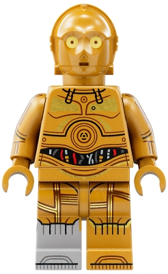 LEGO sw1209 C-3PO - Light Bluish Gray Right Foot, Printed Arms