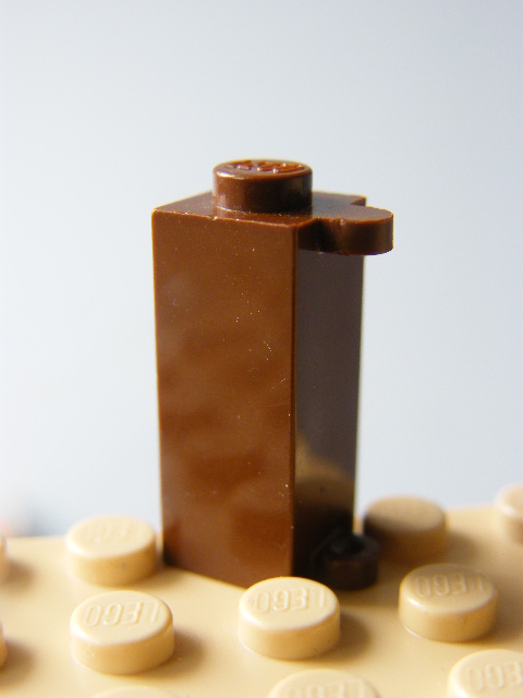 LEGO 3581 Brown Brick, Modified 1 x 1 x 2 with Shutter Holder