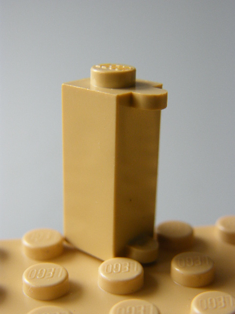 LEGO 3581 Tan Brick, Modified 1 x 1 x 2 with Shutter Holder