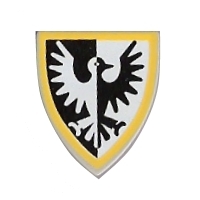 LEGO 3846p46 Minifigure, Shield Triangular with Black and White Falcon