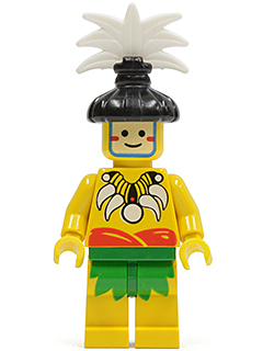 LEGO  pi069 Islander, King, with Black Hair-Piece