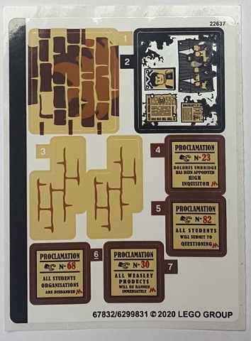 LEGO 75966stk01 Samolepky, Sticker Sheet for Set 75966