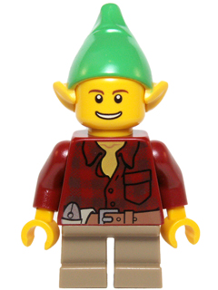 LEGO hol050 Elf - Dark Red Flannel Shirt