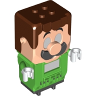 LEGO 77127c01pb01 Figure Base Luigi with 4 Top Studs and LCD Screens for Eyes and Chest