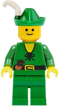 LEGO cas124 Forestman - Pouch, Green Hat, White Feather