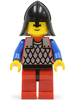 LEGO cas164 Rytíř, Scale Mail - Red with Blue Arms