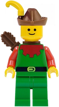 LEGO cas140a Forestman - Red, Brown Hat, Yellow Feather