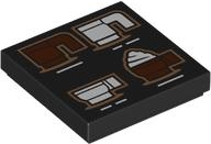 LEGO 3068bpb2263 Tile 2 x 2 with Groove with 4 Reddish Brown and White Coffee Cups Pattern