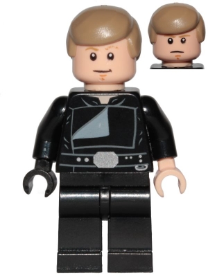 LEGO sw0880 Luke Skywalker (Jedi Master, Endor, Dark Tan Hair, Stern / Smile)