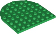 LEGO 41948 - PODLOŽKA, Green Plate, Round 8 x 8 Rounded End
