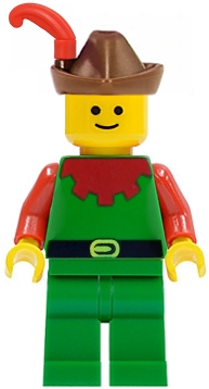LEGO cas139 Forestman - Red, Brown Hat, Red Feather