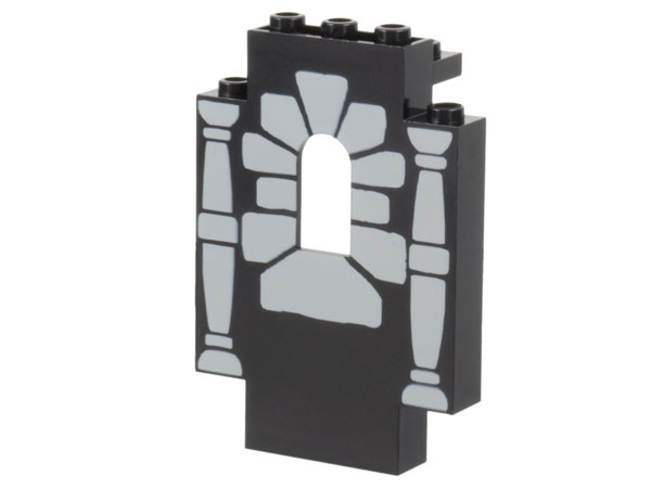 LEGO 4444pb04 Černý panel s kamenem 2 x 5 x 6