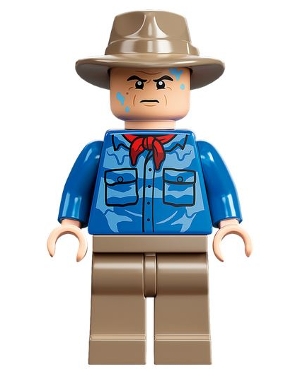 LEGO jw096 Dr. Alan Grant - Blue Shirt with Water Stains