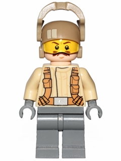 LEGO sw0696 Resistance Trooper - Tan Jacket, Moustache