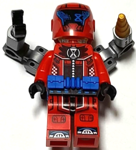 LEGO drm034 Cooper - Red Racing Suit, Blue Utility Belt, Helmet, Robot Arms